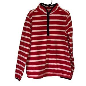 OshKosh Girls Red & White Striped Fleece Pullover Size 12